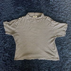 Striped turtle neck tee